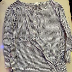 Pin stripped maternity shirt
